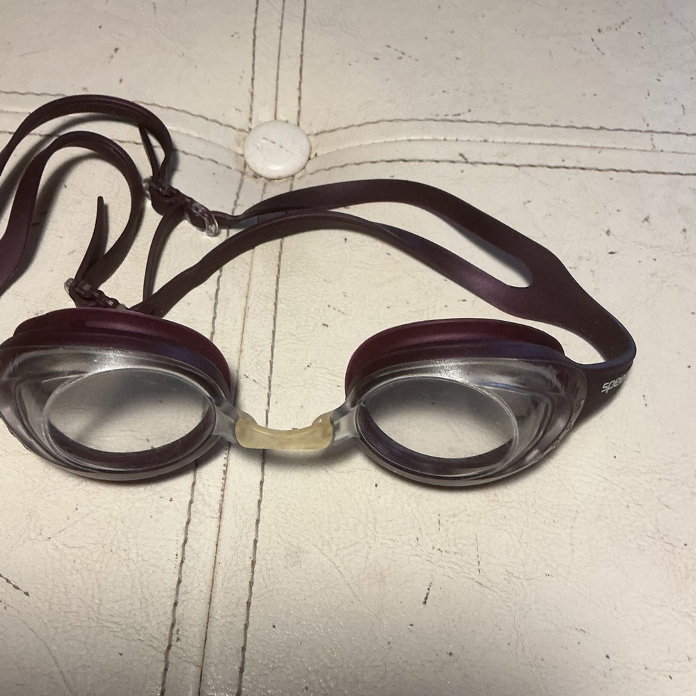 Speedo Maroon Swim Goggles with Clear Lenses